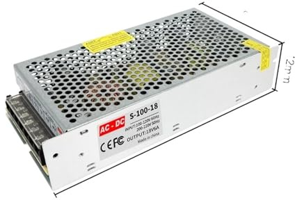 Transformateur de lumière d'alimentation à découpa 18 V AC à DC 18 V 1A 2A 3A 5A 6A 10A 20A, Adaptateur de Source d'alimentation SMPS(18V 6A 100W)