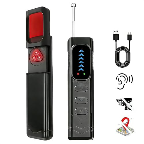 Wanzen Detektor Versteckte Kamera Kamera Detektor Hidden Camera Detector GPS Tracker Finder Detektors Infrarotdetektor Wanzenfinder Tragbares Datenschutzgerät für Fahrzeuge Wohnungen Hotel und Büros
