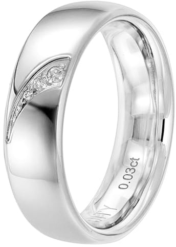 Viventy Damenring 925 Silber mit 3 Diamanten Verlobungsring Partnerring zeitloses Schmuckstück, 698044/54 Ringgröße 54/17,2