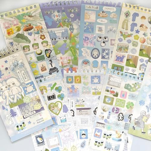 400+ Japanese Sticker Book,Kawaii Scrapbook Stickers Zubehör for Journaling