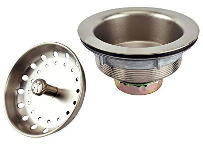 Keeney K5435DSBN Stainless Steel Kitchen Sink Strainer with Fixed Post Basket, Brushed Nickel