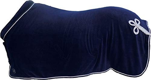 HKM 7224 Fleecedecke mit Kragen, Pferdedecke Stalldecke Weidedecke, Dunkelblau, 115 cm