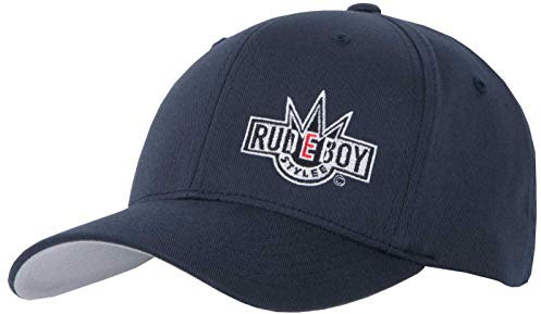 2Stoned Flexfit Baseball Cap Classic Dark Navy mit Stick Rudeboy Größe S/M (56cm - 58cm) für Damen, Herren und Jugendliche