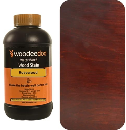 WooDeeDoo Water Based Wood Stain | Wood Dye | Ready to Use | Environmentally Friendly | Solvent Free | Odour Free | 450 ml | Rosewood