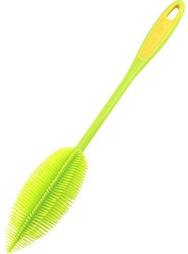 Kochblume Flaschenbürste 36cm | Premium-Silikon & BPA frei| Hitzbeständig | Spülmaschinenfest | Für Trinkflaschen, Thermoskannen & Gläser | Farbe: Limette