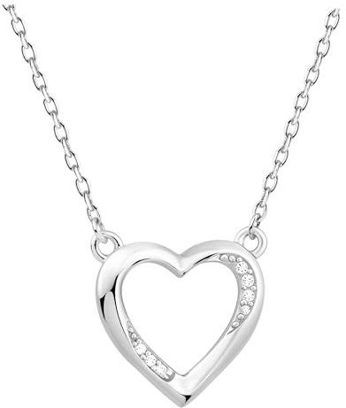 Sofia Milani - Damen Halskette 925 Silber - mit Zirkonia Steinen - Herz Anhänger - 50307