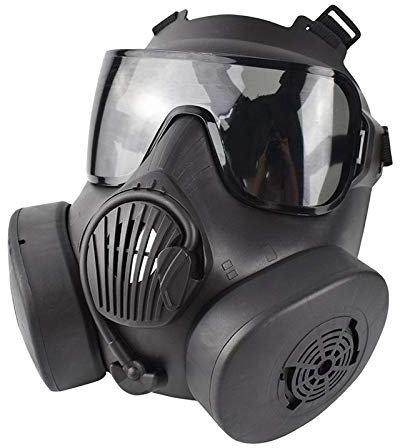 T TOOYFUL Gesicht Militär Realität CS Bereich Schutz Atemschutz für Cosplay Kostüm Film Schießen, Black_Gray Objektiv