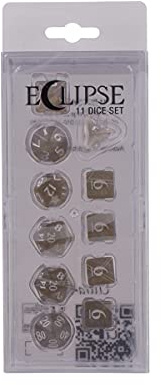 Ultra PRO - Eclipse 11 Würfelset (Smoke Grey) - Großartiges Würfelset für alle Arten von Karten- und Brettspielen wie, DND, MTG und RPG - UP Your Game with Ultra PRO
