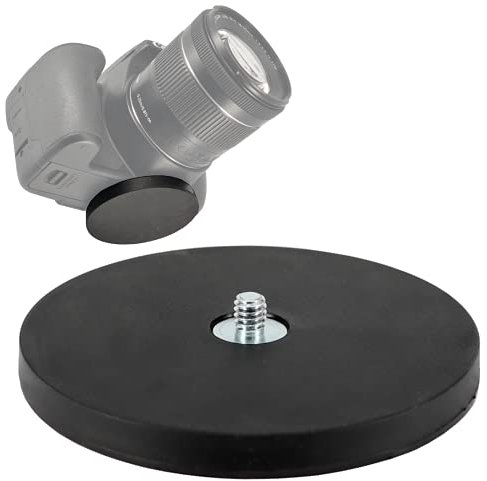 Neodyme magnétique caoutchouté – Support magnétique avec filetage 1/4 – Support pour caméra embarquée DSLR GoPro ou lampes de studio (88 mm – 55 kg)