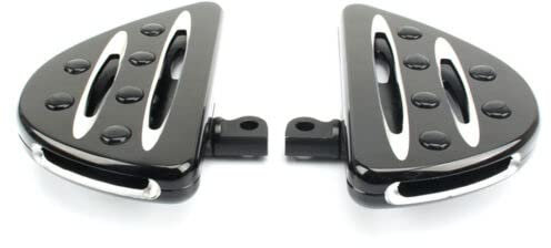 SHMT Paire de marchepieds de passager arrière de moto, marchepieds étirés, montage mâle Compatible avec Harley Touring Street Glide Road Glide Softail, Noir