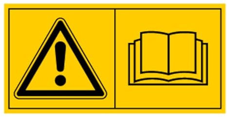 Aufkleber Warnung Bedienungsanleitung lesen Warn Schild Folie ähnl. ISO 7010, signalgelb | Größe wählbar Made in Germany, Größe: 10x5 cm