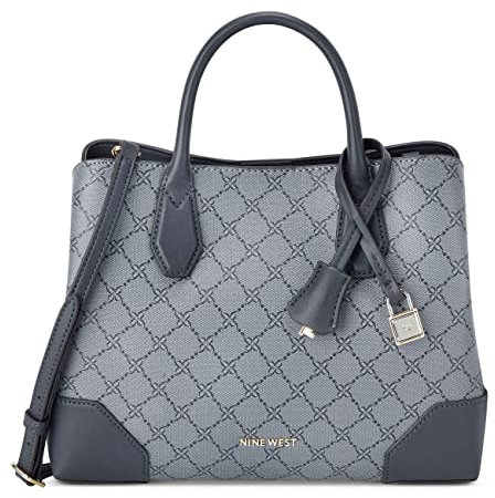 NINE WEST Damen Brooklyn Jet Set Umhängetasche NLG108505, Beigefarbenes Logo/Milch