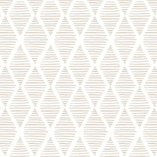 JOLIHOME Geometrische Tapete Beige Selbstklebendes Kontakt Papier Rhombus Vinyl Aufkleber für Wohnzimmer Schlafzimmer Küche Büro Badezimmer 44,5x500cm