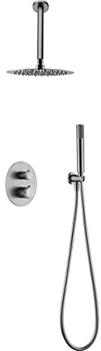IMEX GTQ038/NQ TOP Conjunto de Ducha Empotrado Termostático Níquel Cepillado