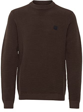 !Solid SDValencia Pullover Herren Strickpullover Feinstrick Pullover mit Rundhalsausschnitt und Struktur Strick, Größe:XL, Farbe:Slate Black (190814)