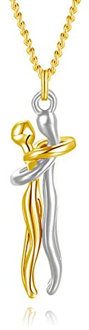 CERSLIMO Collier câlin pour couple, petit ami, petite amie | Collier avec pendentif câlin de 2,5 cm pour cadeau de Saint-Valentin
