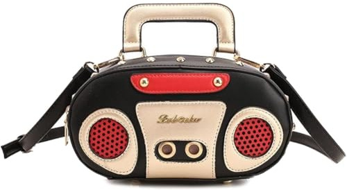Danlai Persönlichkeit Retro Radio Shape Bag Damen Süße Handtasche Umhängetasche Messengerbeutel Crossbody Tasche