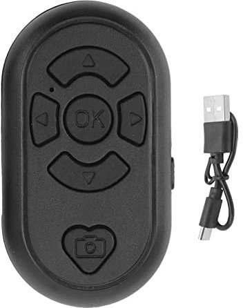 TikTok Remote Control Kindle App Page Turner,BT4.0 Kindle App Bluetooth Scrolling Page Turner,32.8ft Wireless Type C Charge Remote Shutter for Selfie Page Turning App (Black)