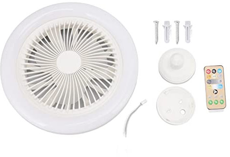 Jiawu Ventilateur de Plafond avec Lumières, Mini Ventilateurs de Plafond LED à intensité Variable avec 3 Vitesses de Vent, Télécommande et Minuterie, Lampe de Ventilateur de 9,8 Pouces