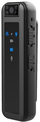 Videocamera Mini Corpo, Videoregistratore Videocamera con Clip Posteriore HD 1080P, Fotocamera Sportiva Girevole a 180° con Indicatore LED, Videocamera Tascabile, Fino a 256 GB per
