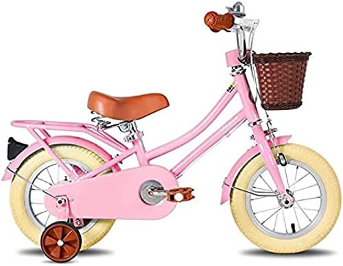 DIE Retro-Stil Junge Mädchen Prinzessin Kinderfahrrad 2 3 6 Jahre Alt 12 14 16 Zoll Kleiner Körper Mit Blauem Stützrad Und Empfindlicher Bremse,Rosa,14 Zoll,Constructive23