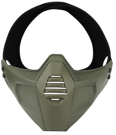 ACEXIER Taktische Halbgesichtsmaske für OC-Stil Helmschiene Airsoft-Maske Paintball (Green)