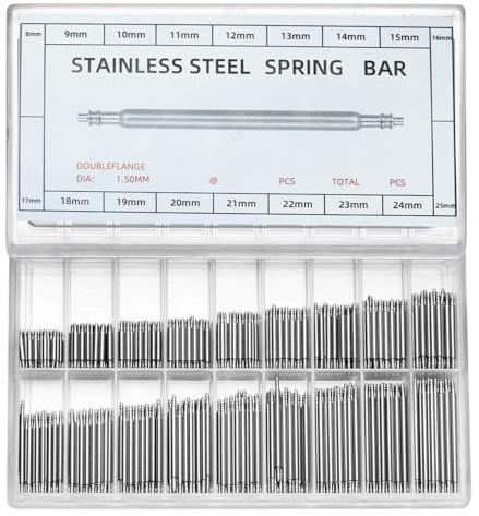 360PCS Watch Spring Bar Tool, Watch Repair Kit Stainless Steel Watch Band Spring Bar Strap Link Pins Set - Upgrade Your Watch Band Adjustments with Ease (8-25mm,360pcs, 1.5mm)