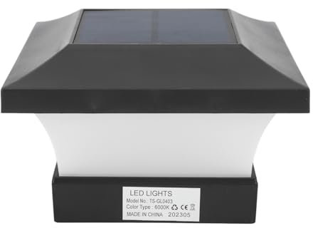 Qcwwy Solar-Pfostenkappenleuchten, 4 X 4 Warmweiße LEDs, Wasserdichte Zaundeckkappen, 12 Stück, mit Einfacher Installation und Verwendung für Außenbereiche