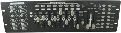 SQUADO - Controller Elettrico Luci per Effetto Discoteca, Mixer DMX con 192 Canali, Uso Professionale o Amatoriale, Mixer a Ritmo