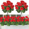 ASTNIC Lot de 4 Géranium Artificiel Extérieur, Fleurs Artificielles en Soie de Géranium avec tiges de géranium artificielles pour Jardin, Terrasse, Balcon, Décoration de Table Noce (Rouge)