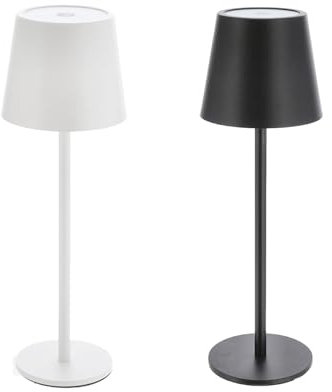 HAC24 LED Metall Akku Tischleuchte mit Touchfunktion 3 Weisstöne Dimmbar Nachttischlampe Schreibtischlampe (Schwarz)