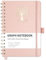 RETTACY Graph Paper Notebook, A5 Grid Spiral Notebook with 140 Pages, 5.7'' × 8.3'', Medium Size, Leather Hardcover, 100 GSM Thick Paper, for Students, Homework, Mathematik, Engineering (Roségold)