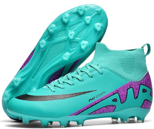 WOWEI Fußballschuhe Herren Professionelle Fussballschuhe High Top Spike Cleats Outdoor Athletics Fußballschuhe Jungen Trainingsschuhe Turnschuhe (Fuss-7, 37EU)