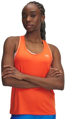 Under Armour Damen Tech Knockout Tank Top, (844) Orange Base/Weiß, X-Groß