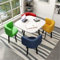OCAZI Runder Konferenztisch 1 Tisch und 4 Stühle 5teiliges Set runde Frühstücksbar KüchenEsstischSet rundes Möbelset mit Tisch und Stühlen für Küche Esszimmer #26 80x75cm/31.5x29.5in(WxH)