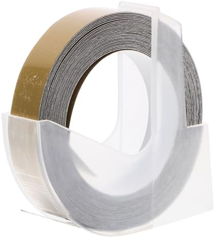 HOMOCONO Prägeetikettenbänder 3d-geprägt Manuell 9mm Gold Für Etikettendrucker Wiederverwendbar Kratzfest Flaschenetiketten Namensschilder Preisauszeichnung