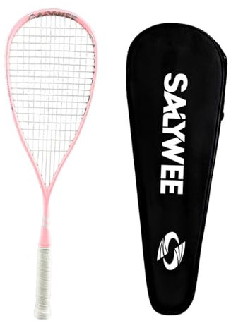 Aymzbd Squashschläger, Squashschläger, Leicht, Tragbar, mit Tasche, Tennisschläger für Elastische Rotationsdämpfung, Wettbewerb, Fortgeschrittene, Rosa