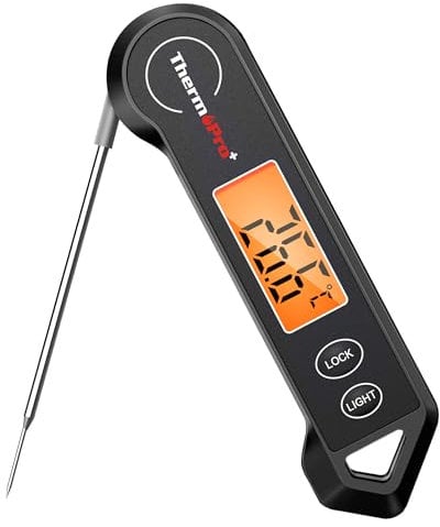 ThermoPro TP19HB Digital Meat Thermometer with Ambidextrous Kitchen Food Temperature probe, Waterproof Backlit Cooking Thermometer Probe for BBQ Grill Smoker Oil Fry Candy Instant Read Thermometer
