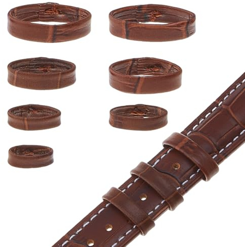 SUPERFINDINGS 14 Stck Leder Uhrenarmband Kompatibel mit 12/12.5/13/14/15/16/18/20/22/24mm Uhrenarmbändern 7 Farben Schleifen Ersatz Haltering Halter Uhrenarmband Für Smartwatch Armbänder Armbandersatz