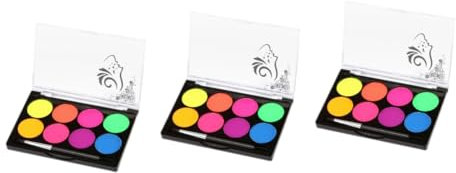 VICASKY Set di 3 scatole di pittura facciale per cosplay, set di trucchi per il viso, con bandiera nazionale, pigmento per il corpo, rosa