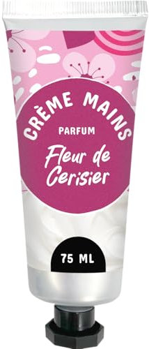 French Tendance - Crème Mains - Soin Intense Pour Tout Type de Peau - Hydratante - Réparatrice - Nourrissante - Protection - Tube de 75 ml - Senteur Fleur de Cerisier