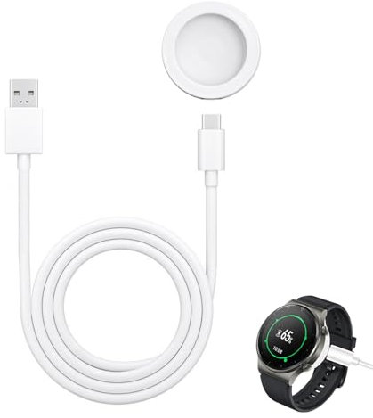 Chargeur Montre Compatible avec Huawei Watch GT5 / GT4 / GT3 / GT3 Pro / GT3 SE / GT2 Pro/Watch 4 / 4Pro / 3 / 3Pro / Ultimate, Chargeur Montre Connectée, Station de Charge Portable 1M, Blanc
