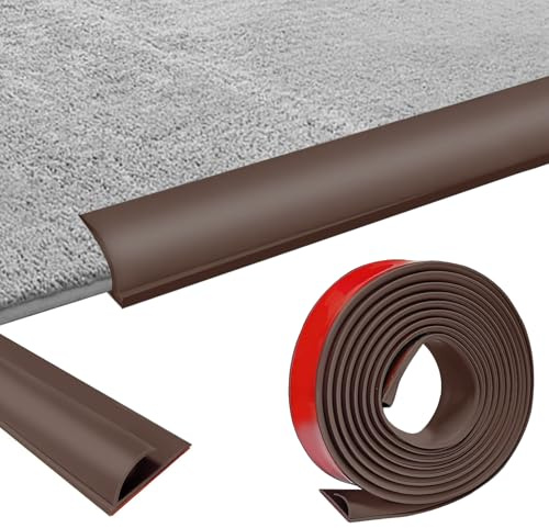 Selbstklebende Randleiste für Teppiche, 3m PVC Übergangsleiste Boden, Übergangsleiste von Teppich zu Holzboden, Übergangsprofil Selbstklebend für Fußmatte, Teppich
