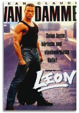 Jean Claude Van Damme Postposter, ästhetische Wandkunst, Leinwand, Vintage-Poster, dekoratives Gemälde für Wohnzimmer, Schlafzimmer, Dekoration, 30 x 45 cm, ungerahmter Stil