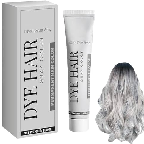 Acondicionador para Cabello Gris,2026 Crema de Color de Cabello Gris,Crema de Tinte de CabelloGris,Cera Tinte Instantáneo para Cabello,Tinte Para El Cabello Plateado Unisex,100ml