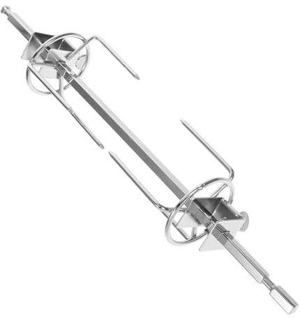 Sosoport Hähnchengrillrost Und Brathähnchengabel Aus Edelstahl Drehbar Und Hitzebeständig 28cm Achse Für Ofen Und Grill BBQ Zubehör Für Fleisch Und Geflügel Für Zuhause Und Feiern