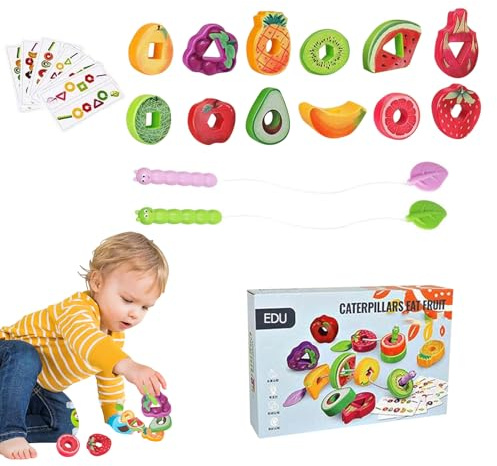 Bohany Schnürspiel für Kleinkinder – Lernspiel für sensorisches Lernen | Pädagogisches und Gemüse Set für Zuhause Kindergarten, Kinder Preschool und