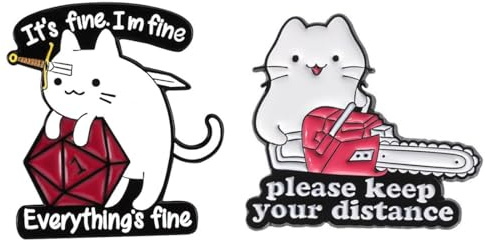 COYUN 2 Pcs Anstecknadeln Pins, Brosche Katze, Anstecker Pin, Cartoon Anstecknadeln Aus Metall, Niedlicher Emaille-Buchstaben, Anime Pins,Für Kleidung, Bags,Taschen,DIY Handwerk,Weihnachten,Dekoration
