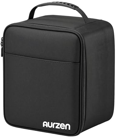 Aurzen Projector Carrying Case for D1/D1R/D1G and BOOM Mini/Air | Padded travel case with customisable dividers, securing strap and accessory pockets; internal size 23.1 x 19.1 x 17.8 cm
