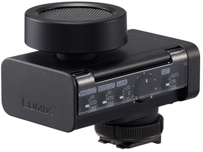 Panasonic Lumix DMS1 digitales Richtrohrmikrofon, 32-Bit-Schwimmer, 4-Kanal-Audio, 6-Richtungsmodi, kabelfreie Verbindung, Wind- und Stoßreduzierung, inklusive Smarter Tragetasche
